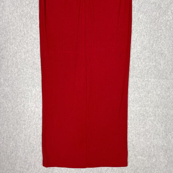 SKIMS Brick Red Soft Lounge Ribbed Ruched Long Maxi Skirt Size Medium - Picture 7 of 9
